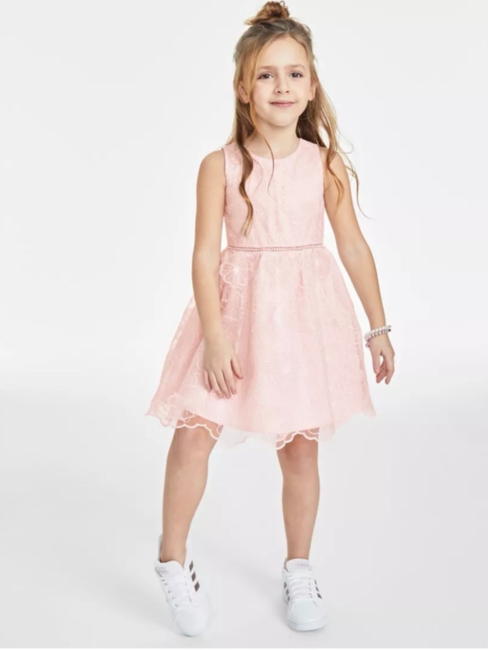 NWT Rare Editions Macys Light Pink Floral Organza Social Dress 4T Formal